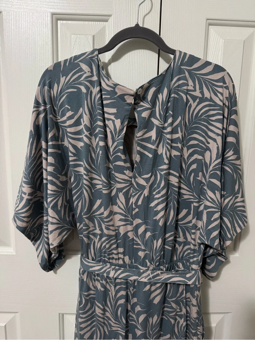 NWT Garnet Hill Prato Knit Jumpsuit | Tropical Boho Resort Coastal, Medium